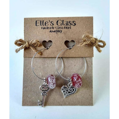 Heart Themed Wine Glass Charms