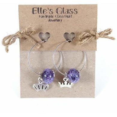 King & Queen Themed Wine Glass Charms