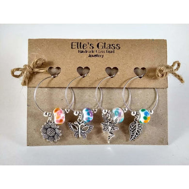 Fairy Garden Themed Wine Glass Charms