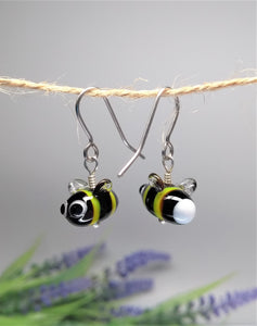 Glass Bumble Bee Earrings