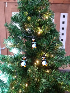 Glass Christmas Penguin Tree Decoration