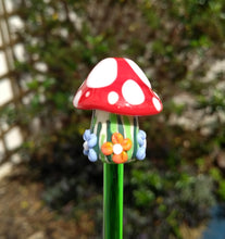 Glass Mushroom with Flowers