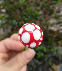 Glass Mushroom with Flowers