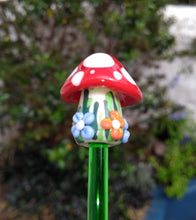 Glass Mushroom with Flowers