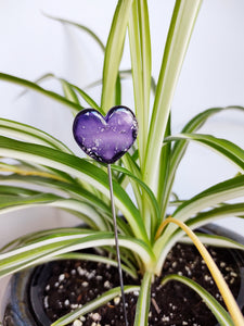 Glitter Glass Heart - Royal Purple