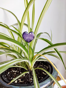 Glitter Glass Heart - Royal Purple