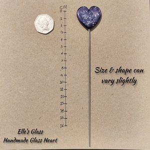 Glitter Glass Heart - Royal Purple