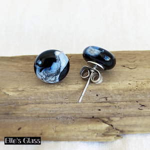 Black & Blue Marble Studs V.2