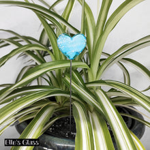 Glitter Glass Heart - Sky Blue