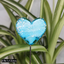 Glitter Glass Heart - Sky Blue