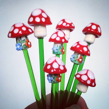 Glass Mushroom with Flowers