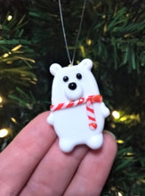 Glass Christmas Polar Bear Tree Decoration